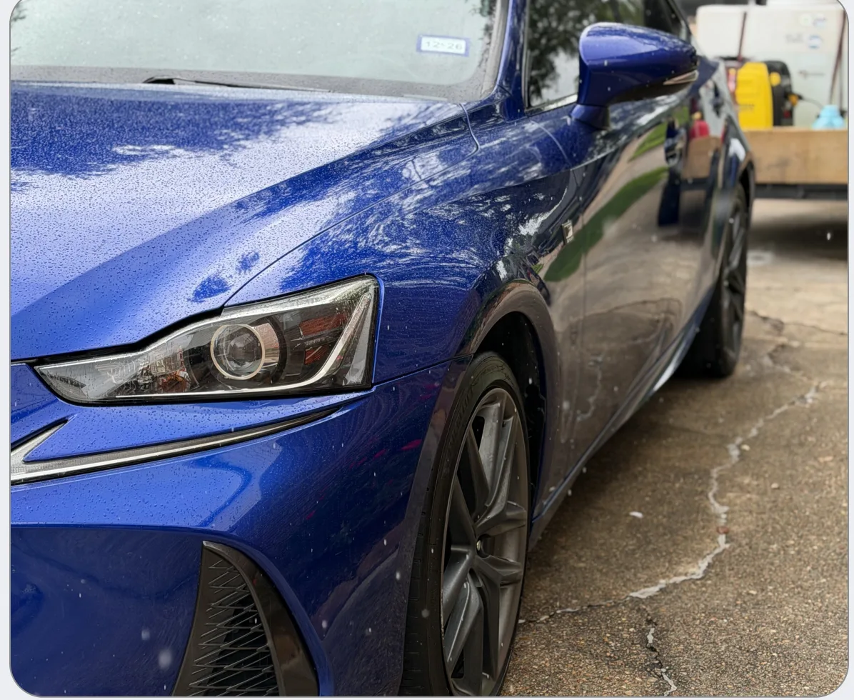 Ceramic-coated blue Lexus with a high-gloss finish — Detail Geeks, Richmond TX