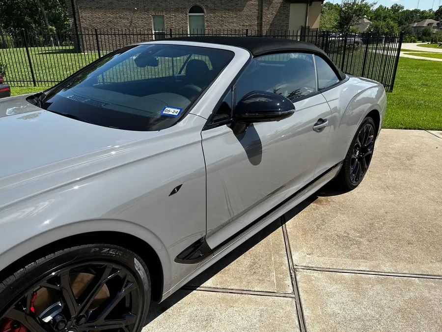 Ceramic coating on a white convertible
