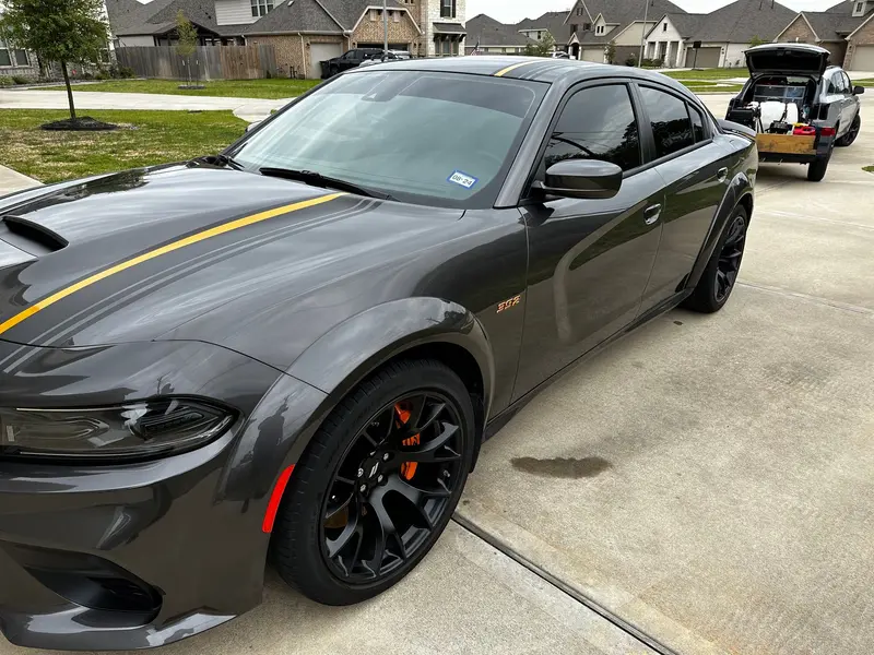 Gray Dodge Charger with ceramic coating