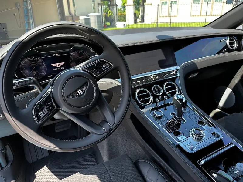 Detailed Bentley interior and steering wheel